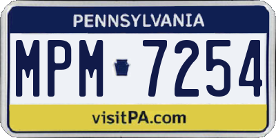 PA license plate MPM7254