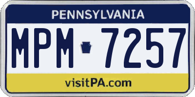 PA license plate MPM7257