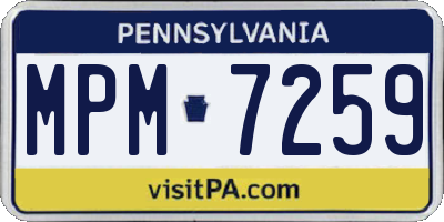 PA license plate MPM7259