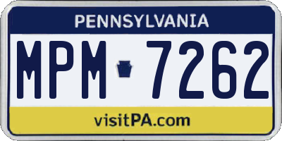 PA license plate MPM7262