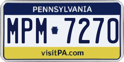 PA license plate MPM7270