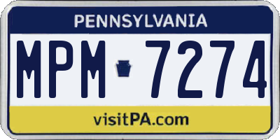 PA license plate MPM7274