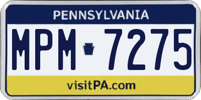 PA license plate MPM7275