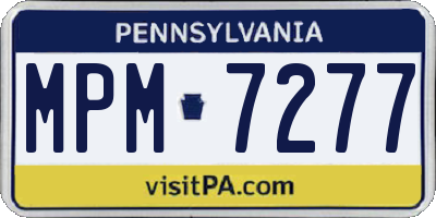 PA license plate MPM7277