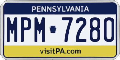 PA license plate MPM7280