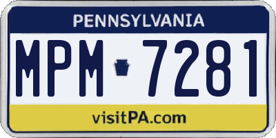 PA license plate MPM7281