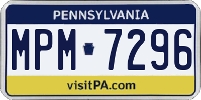 PA license plate MPM7296