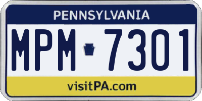 PA license plate MPM7301