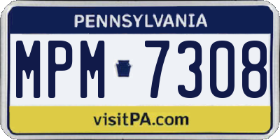 PA license plate MPM7308