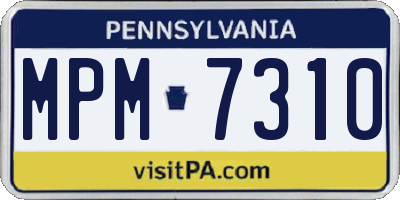 PA license plate MPM7310