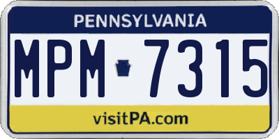 PA license plate MPM7315