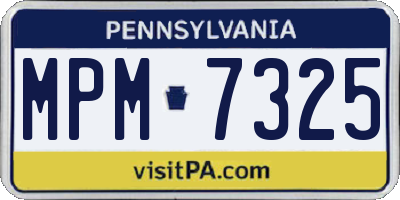 PA license plate MPM7325