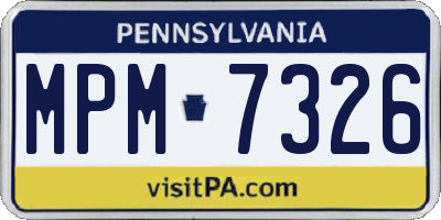 PA license plate MPM7326