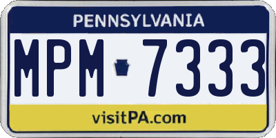 PA license plate MPM7333