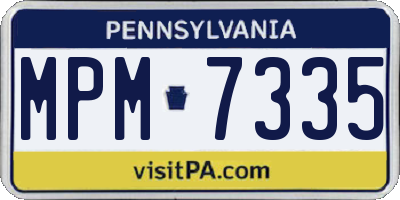 PA license plate MPM7335
