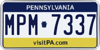PA license plate MPM7337