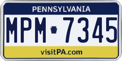 PA license plate MPM7345
