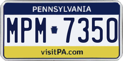 PA license plate MPM7350