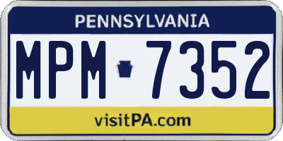 PA license plate MPM7352