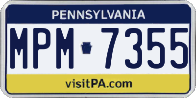 PA license plate MPM7355