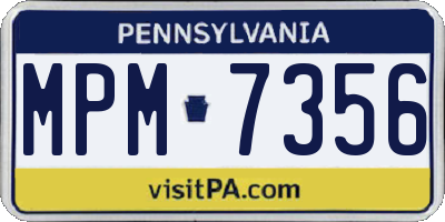 PA license plate MPM7356