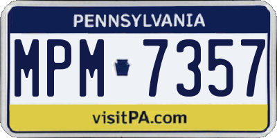 PA license plate MPM7357