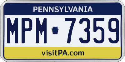 PA license plate MPM7359