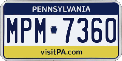 PA license plate MPM7360