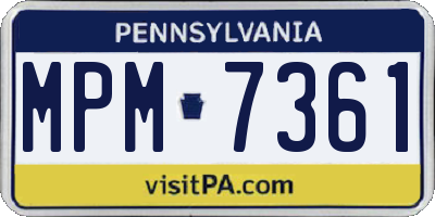PA license plate MPM7361