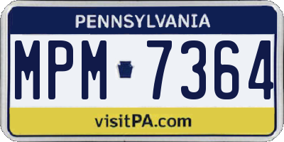 PA license plate MPM7364
