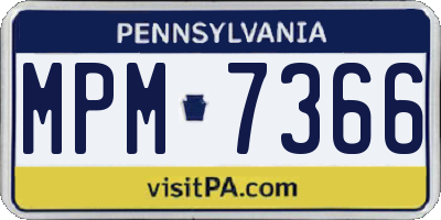 PA license plate MPM7366
