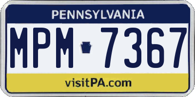 PA license plate MPM7367