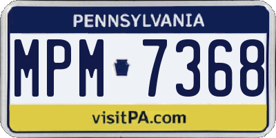 PA license plate MPM7368