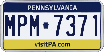 PA license plate MPM7371