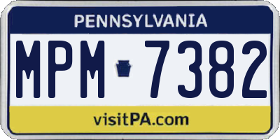 PA license plate MPM7382
