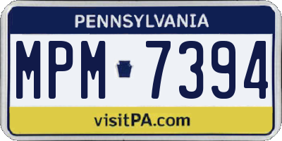 PA license plate MPM7394
