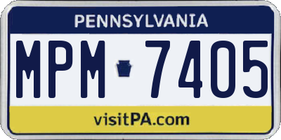 PA license plate MPM7405