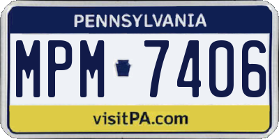 PA license plate MPM7406