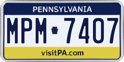 PA license plate MPM7407