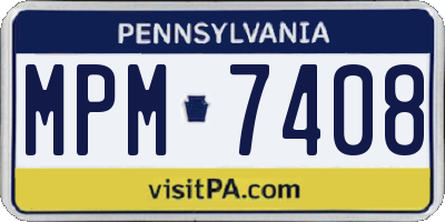 PA license plate MPM7408