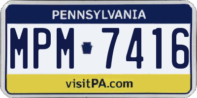 PA license plate MPM7416