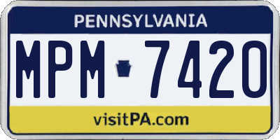 PA license plate MPM7420