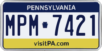 PA license plate MPM7421