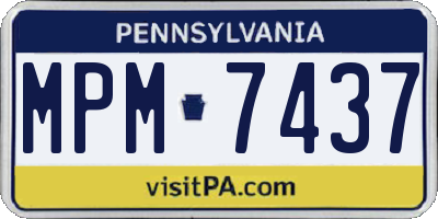 PA license plate MPM7437