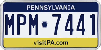 PA license plate MPM7441