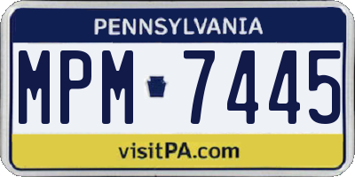 PA license plate MPM7445