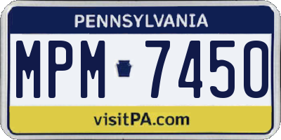 PA license plate MPM7450