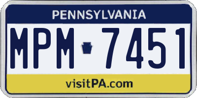 PA license plate MPM7451