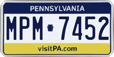 PA license plate MPM7452