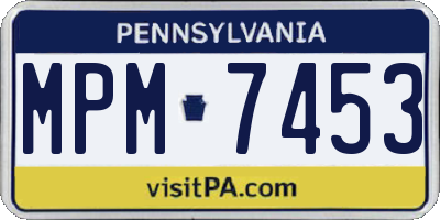 PA license plate MPM7453